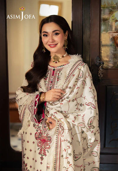 A+ 3PCS Dhanak- Embroidered Shirt with Digital Printed Wool Shawl Winter Collection ULM- 3222