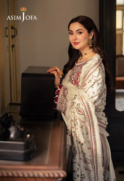 A+ 3PCS Dhanak- Embroidered Shirt with Digital Printed Wool Shawl Winter Collection ULM- 3222