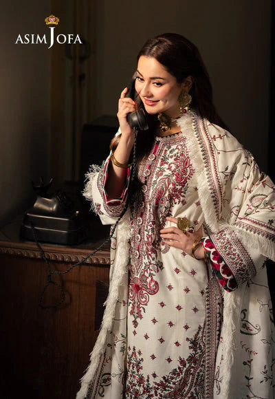 A+ 3PCS Dhanak- Embroidered Shirt with Digital Printed Wool Shawl Winter Collection ULM- 3222