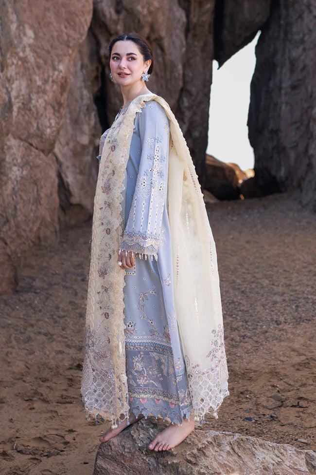 3PCS Dhanak-Embroidered Shirt with Organza Embroidered Dupatta Winter Collection ULM-3255