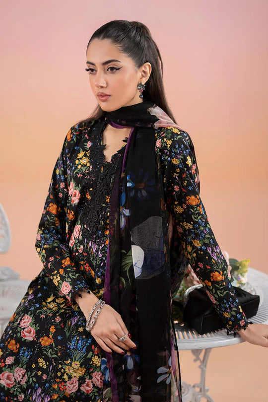 A+ 3PCS Karandi-Embroidered Shirt with Karandi Printed Dupatta Winter Collection ULM -3434