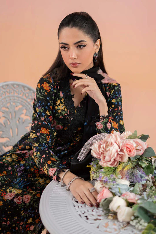 A+ 3PCS Karandi-Embroidered Shirt with Karandi Printed Dupatta Winter Collection ULM -3434