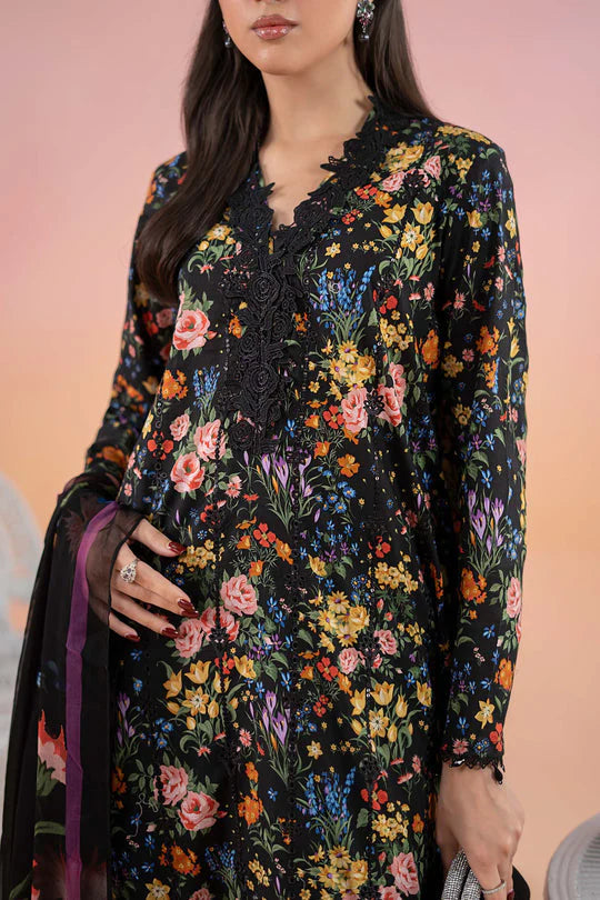 A+ 3PCS Karandi-Embroidered Shirt with Karandi Printed Dupatta Winter Collection ULM -3434