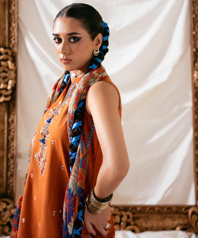 3PCS Dhanak-Embroidered Shirt with Digital Printed Wool Shawl Winter Collection ULM-3436