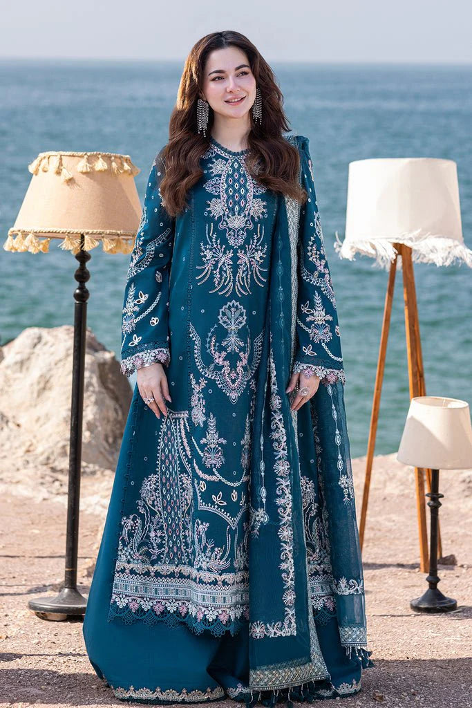 3PCS Embroidered Shirt with Organza Embroidered Dupatta Lawn Collection ULM-1413