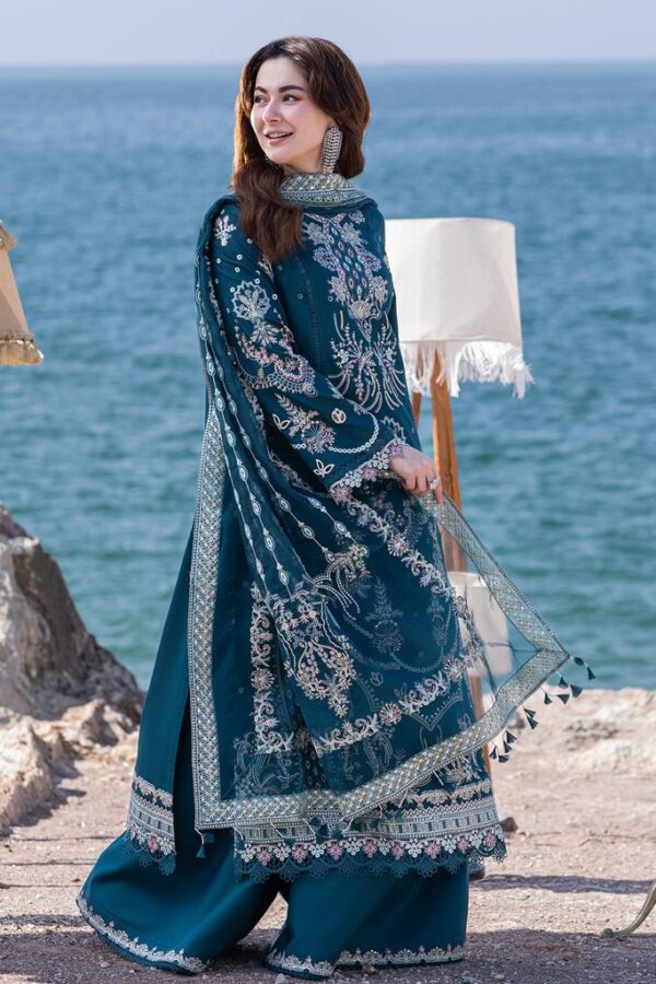 3PCS Embroidered Shirt with Organza Embroidered Dupatta Lawn Collection ULM-1413