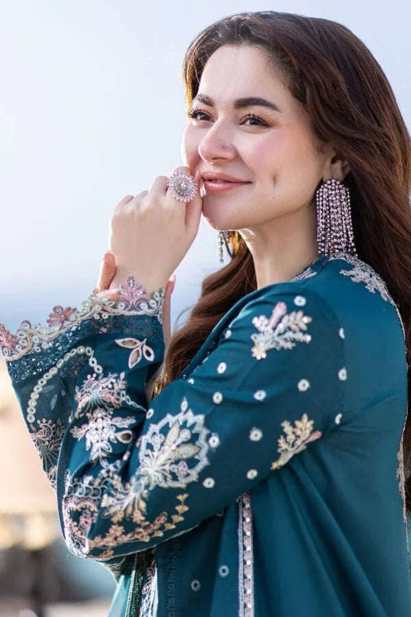 3PCS Embroidered Shirt with Organza Embroidered Dupatta Lawn Collection ULM-1413