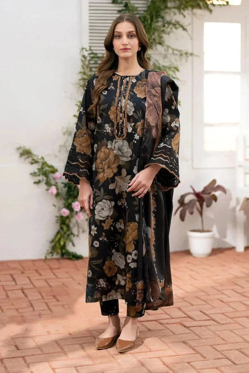 3PCS Sapphire Printed Lawn Collection D-100