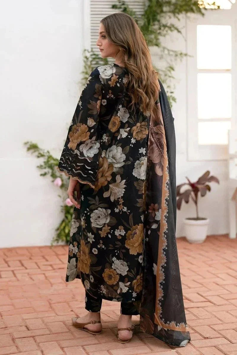 3PCS Sapphire Printed Lawn Collection D-100