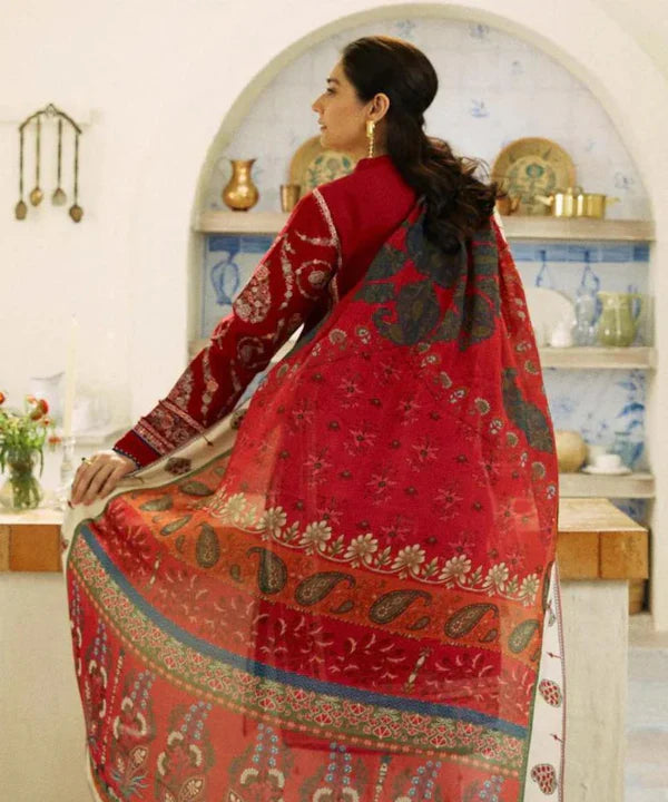 3PC Dhnak Embroidered Shirt With Digital printed wool shawl Winter Collection BULM-659