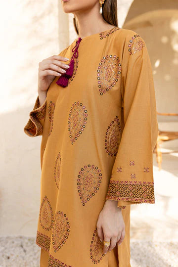 2PCS BATIK -DHANAK SEQUIN EMBROIDERED SHIRT WITH DHANAK SEQUIN EMBROIDERED TROUSER Winter Collection ULM-297
