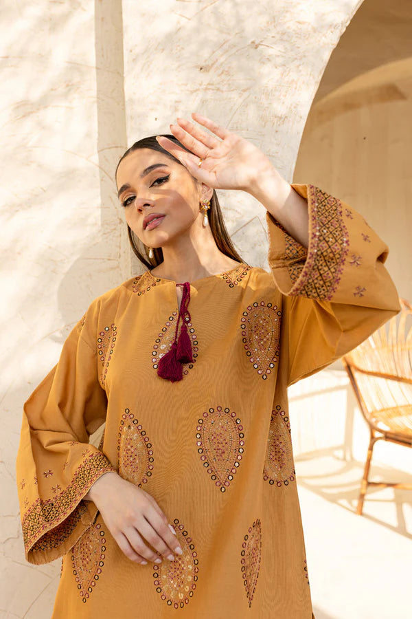2PCS BATIK -DHANAK SEQUIN EMBROIDERED SHIRT WITH DHANAK SEQUIN EMBROIDERED TROUSER Winter Collection ULM-297