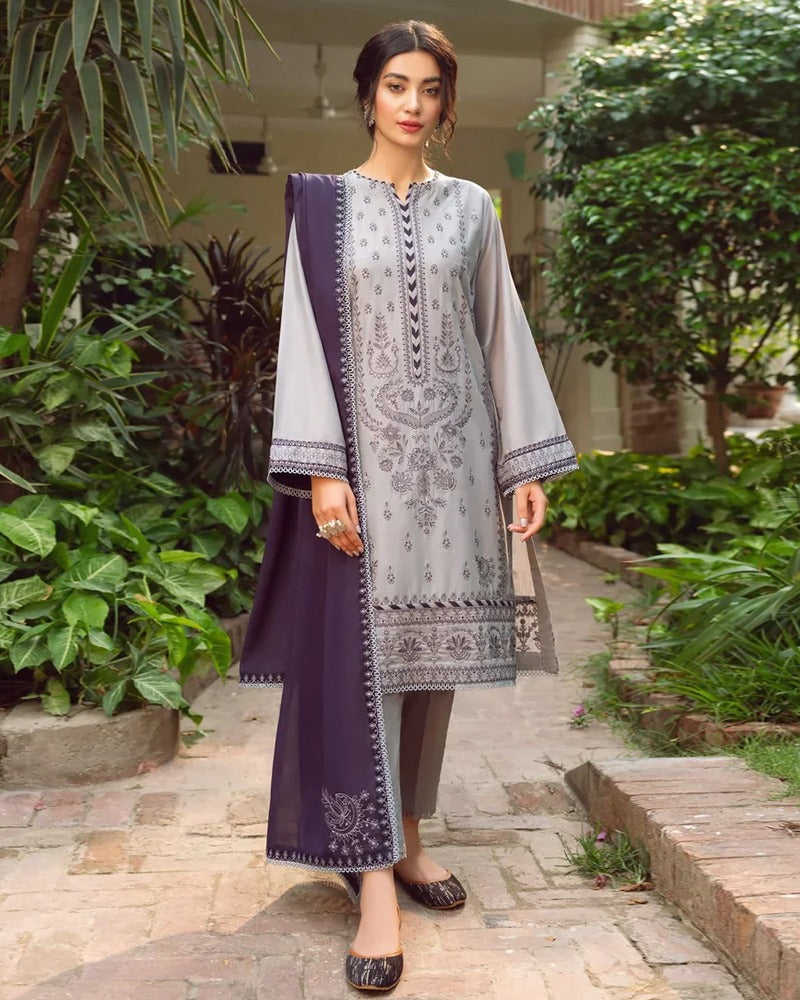 A+ 3PCS Jazmin Linen Embroidered Winter Collection ULM-578