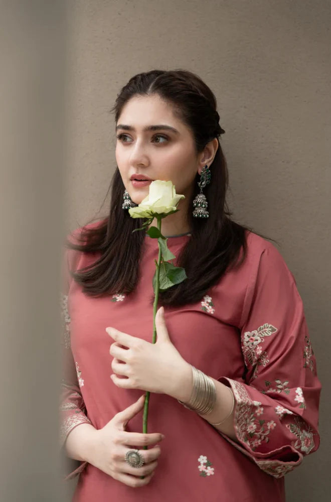 2PCS URGE DHANAK EMBROIDERED SHIRT AND TROUSER Winter Collection ULM-661