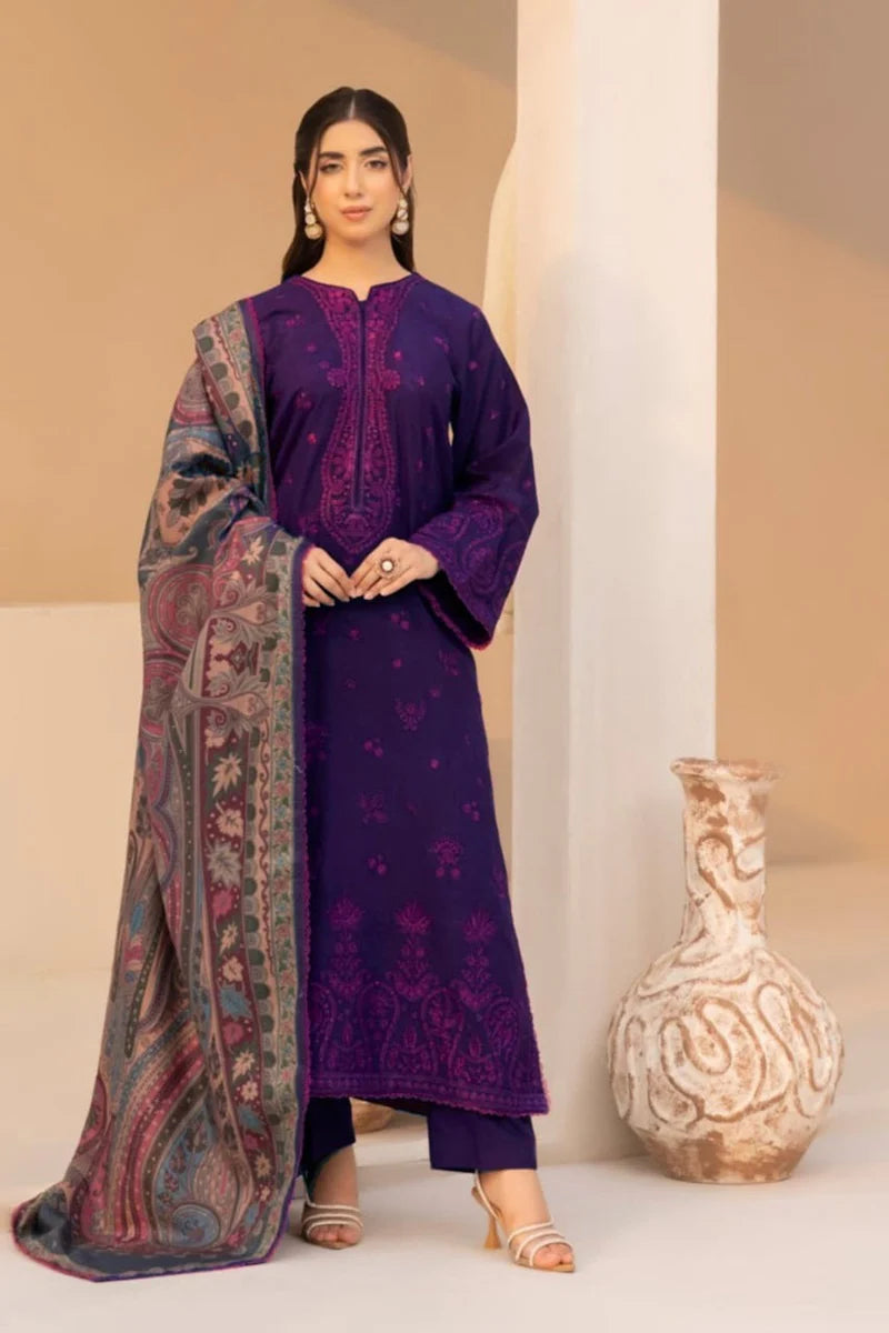 3PCS mohagni Embroidered Dhanak Winter Collection D-133