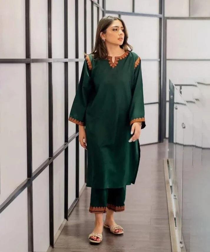 2PCS Dhanak-Embroidered Winter Collection ULM-3120