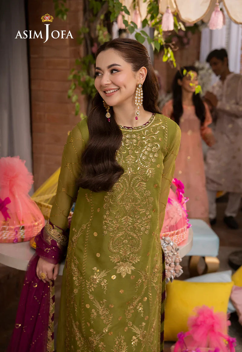 3PCS Asim Jofa Dhanak Embroidered With Chiffon Embroidered Dupatta Winter Collection ULM-134