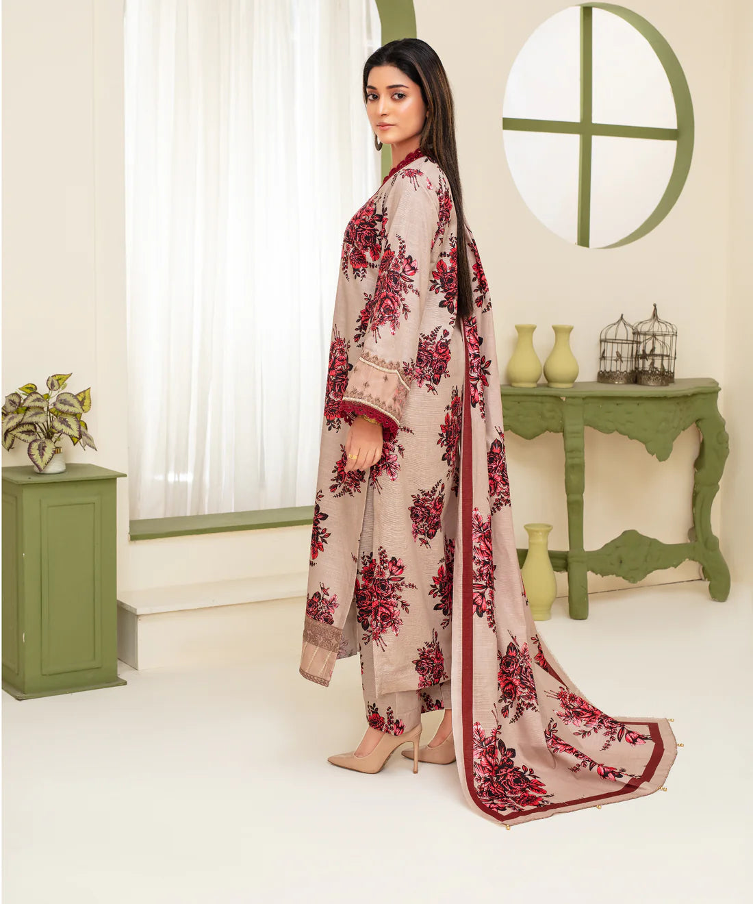 A+ 3PCS CREATION KHADDAR WITH KHADDAR PRINTED SHIRT & TROUSER Winter Collection ULM-917