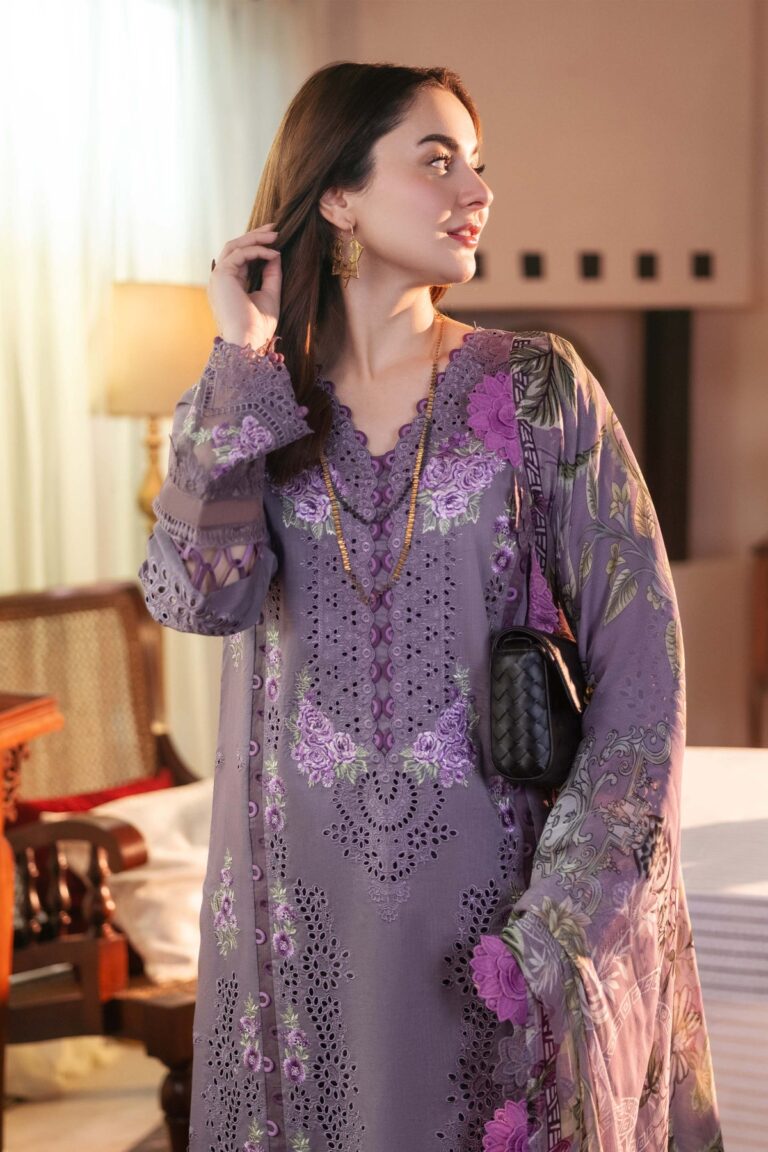 Dhanak-3PC Embroidered Shirt with Digital Printed Wool Shawl - 3306