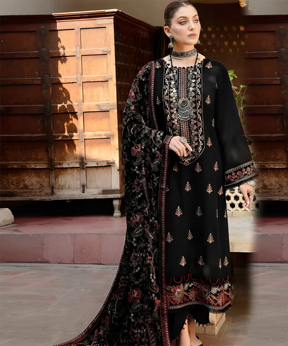 3PCS Bareeze Dhanak With Full Embroidered Shawl Winter Collection ULM-1296