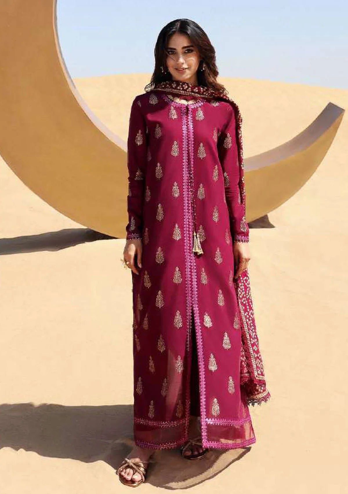3PCS Sapphire Embroidered Lawn Collection- BULM -SP-32