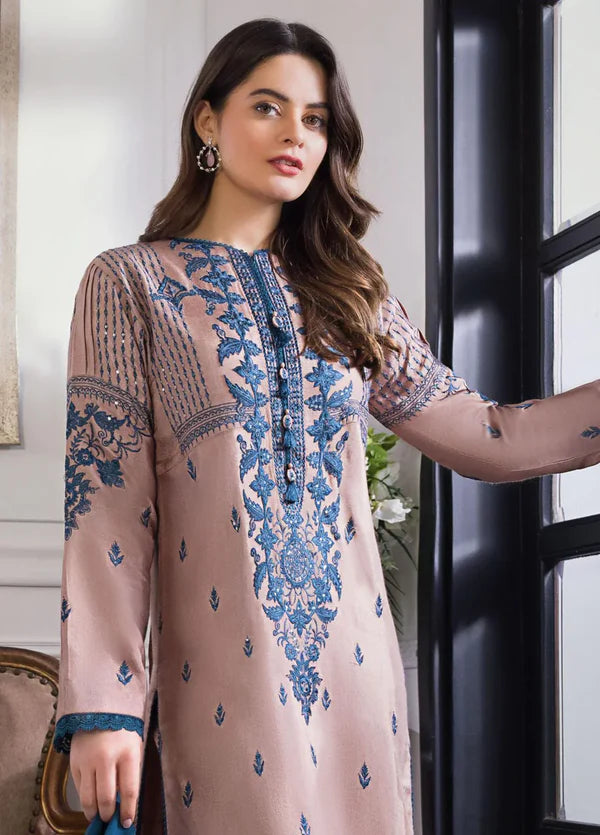 3PCS Asim Jofa Lawn Embroidered With Chiffon Dupatta Lawn Collection ULM-1062