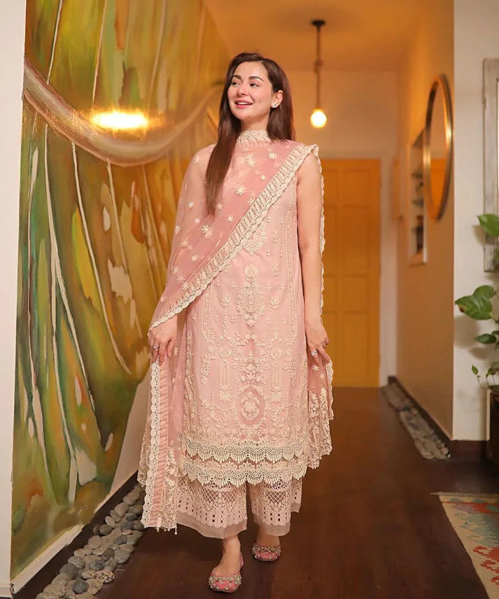 3PCS Dhanak-Embroidered With Organza Embroidered Dupatta Winter Collection ULM-3116