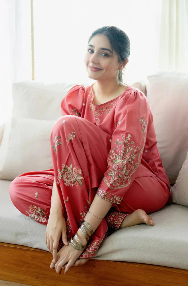 2PCS Dhanak-Embroidered Winter Collection ULM- 3407