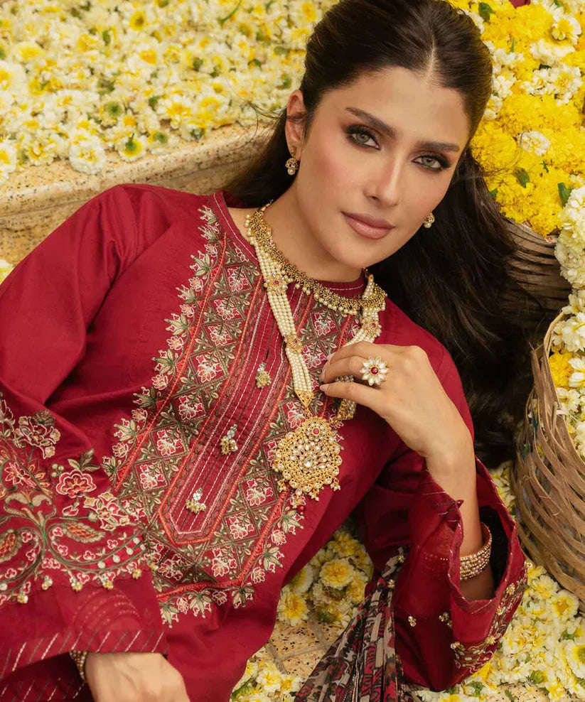3PCS Sapphire Embroidered Dhanak Winter Collection D-68