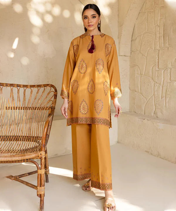 2PCS BATIK -DHANAK SEQUIN EMBROIDERED SHIRT WITH DHANAK SEQUIN EMBROIDERED TROUSER Winter Collection ULM-297