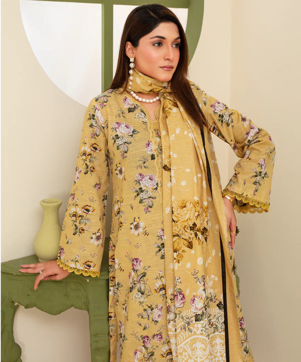 A+ 3PCS CREATION KHADDAR WITH KHADDAR PRINTED SHIRT & TROUSER Winter Collection ULM-912