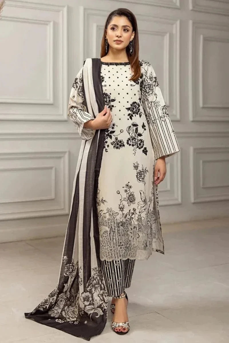 3PCS Sapphire Embroidered lawn Collection LM-91