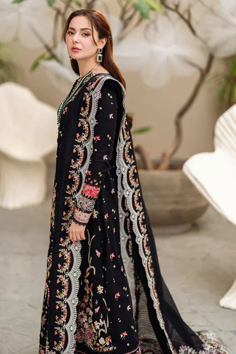 A+ 3PCS Dhanak- Embroidered Shirt with Organza Embroidered Dupatta Winter Collection ULM-3262