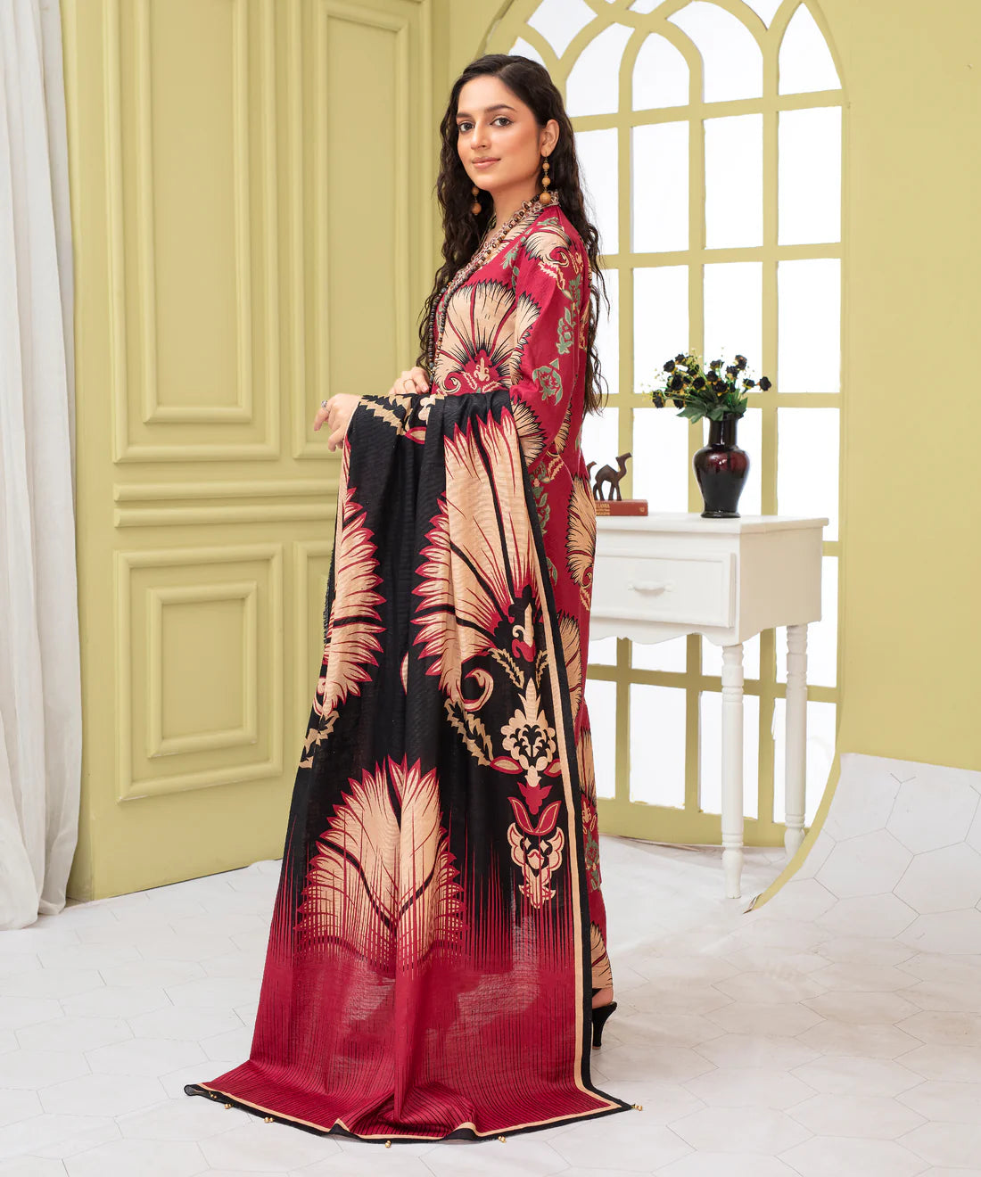 A+ 3PCS CREATION KHADDAR WITH KHADDAR PRINTED SHIRT & TROUSER Winter Collection ULM-920