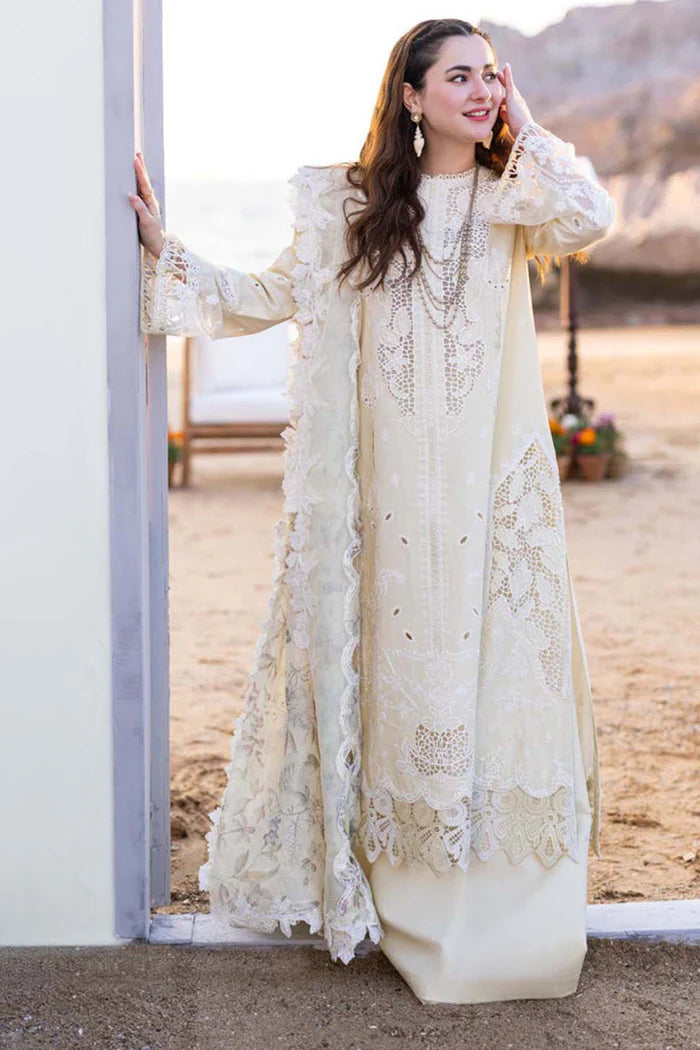 3PCS Dhanak- Embroidered Shirt with Organza Digital Printed Embroidered Dupatta Winter Collection ULM- 3360