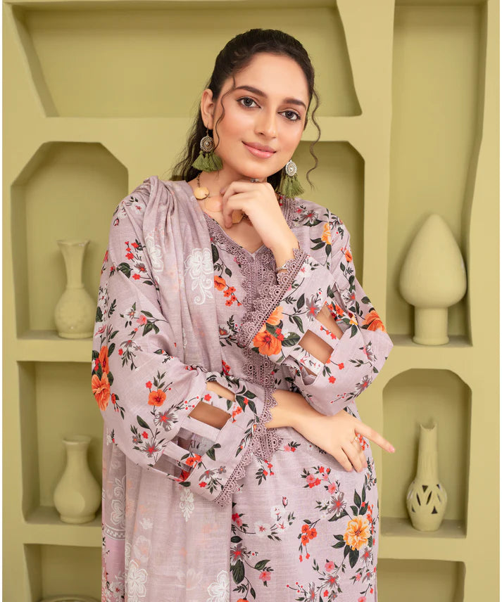 A+ 3PCS CREATION KHADDAR WITH KHADDAR PRINTED SHIRT & TROUSER Winter Collection ULM-919