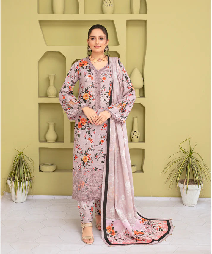 A+ 3PCS CREATION KHADDAR WITH KHADDAR PRINTED SHIRT & TROUSER Winter Collection ULM-919