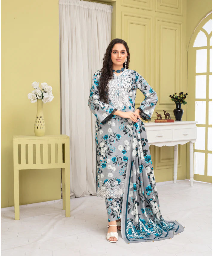 A+ 3PCS CREATION KHADDAR WITH KHADDAR PRINTED SHIRT & TROUSER Winter Collection ULM-916