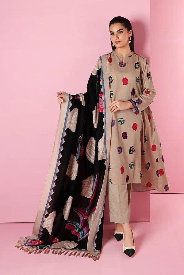 3PC Nishat Skin Lawn Embroidered 1149