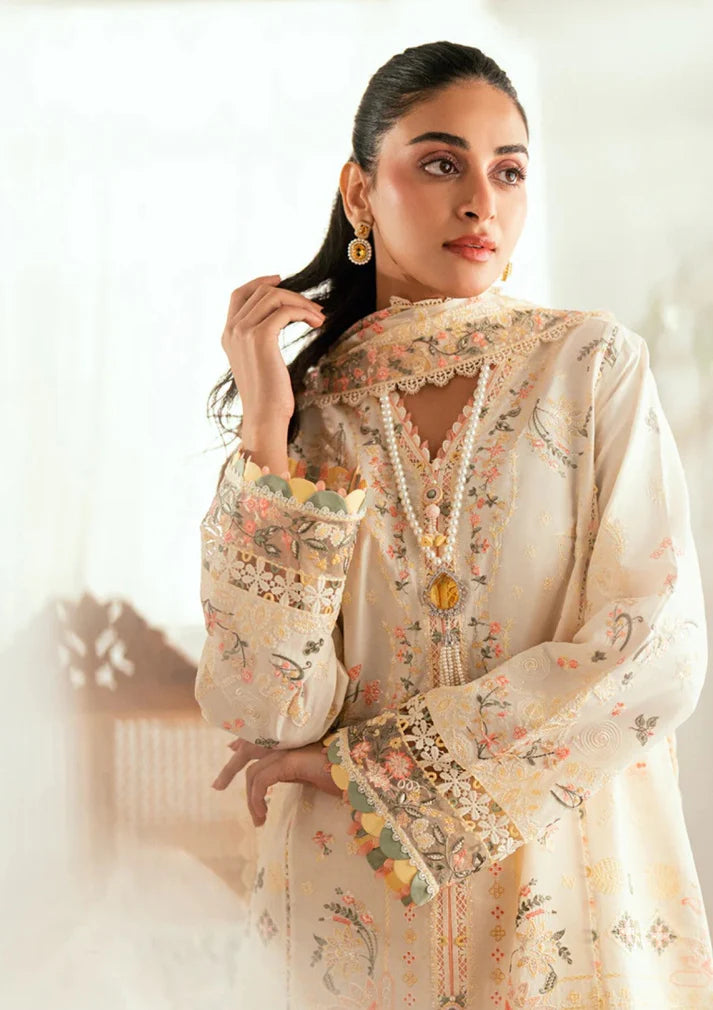 3PCS Dhanak-Embroidered Shirt with Organza Embroidered Dupatta Winter Collection ULM- 3368