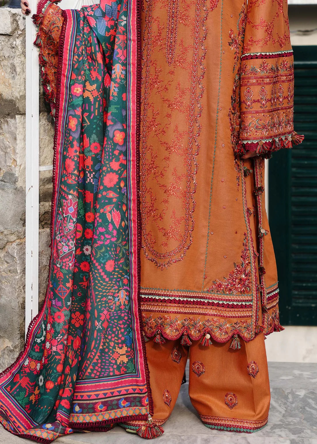 3PCS laam Embroidered Dhanak Winter Collection D-65