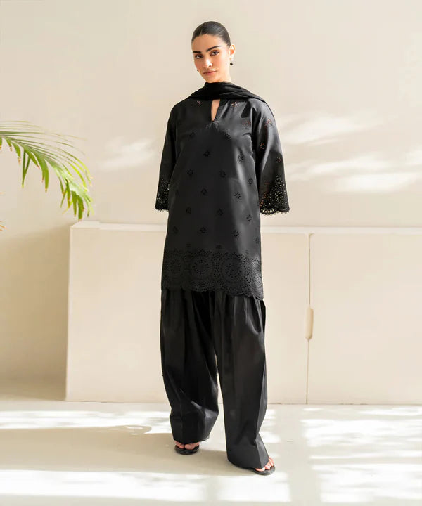 3PCS BAROQUE Dhanak Embroidered With Chiffon Dupatta Winter Collection ULM-152