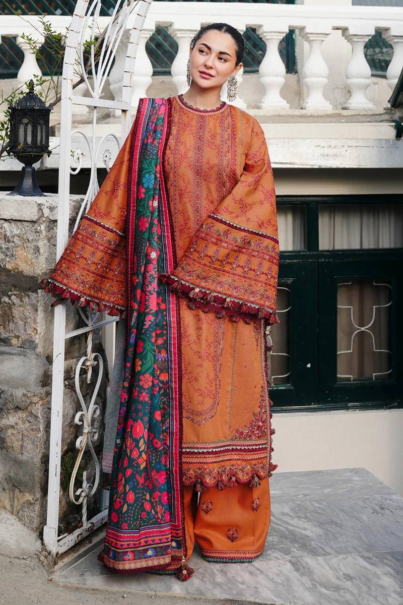 3PCS laam Embroidered Dhanak Winter Collection D-65
