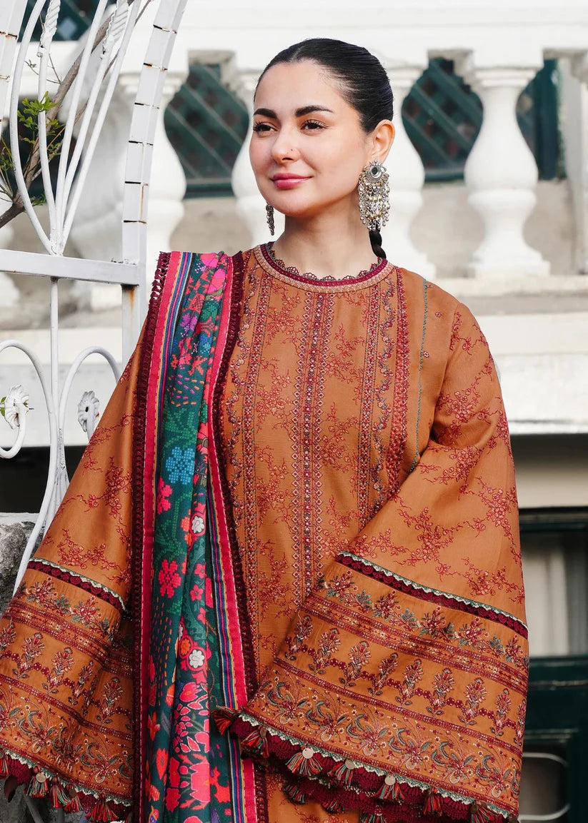 3PCS laam Embroidered Dhanak Winter Collection D-65
