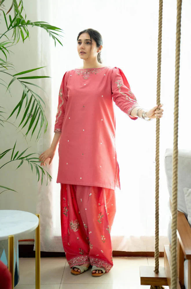 2PCS Dhanak-Embroidered Winter Collection ULM- 3407