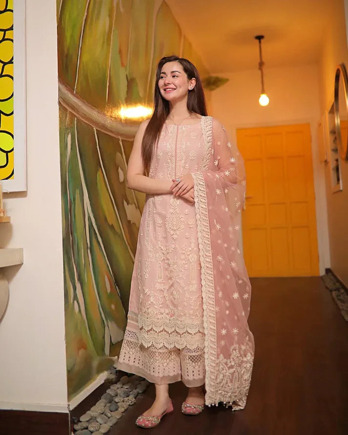 3PCS Dhanak-Embroidered With Organza Embroidered Dupatta Winter Collection ULM-3116