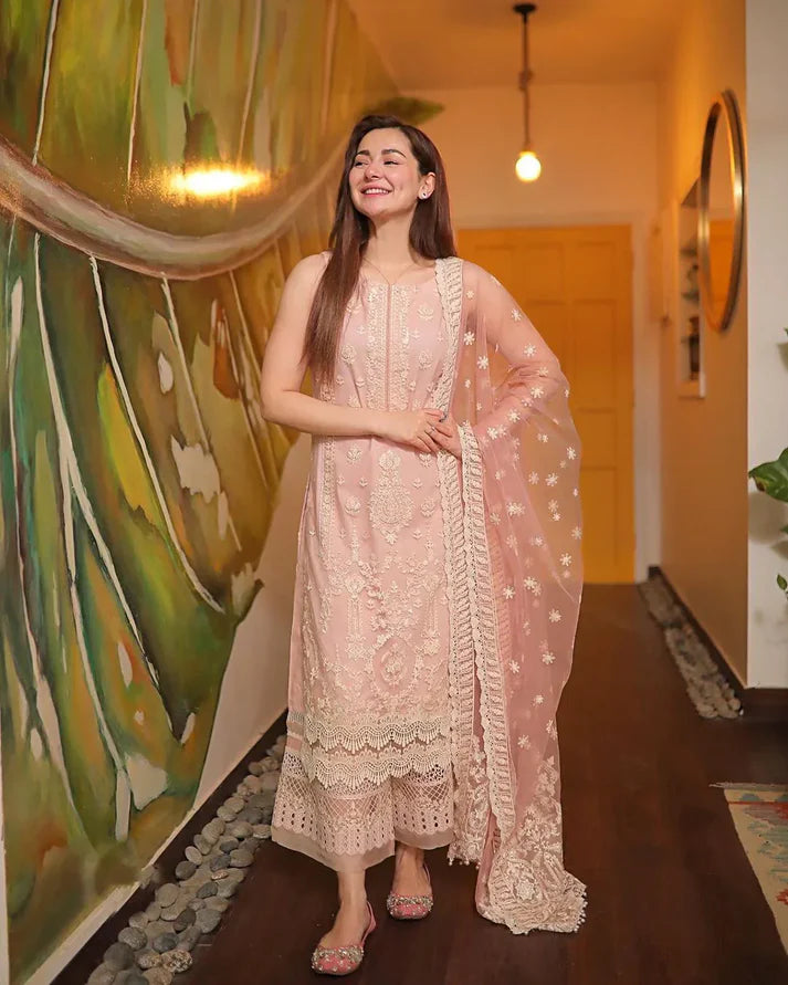3PCS Dhanak-Embroidered With Organza Embroidered Dupatta Winter Collection ULM-3116