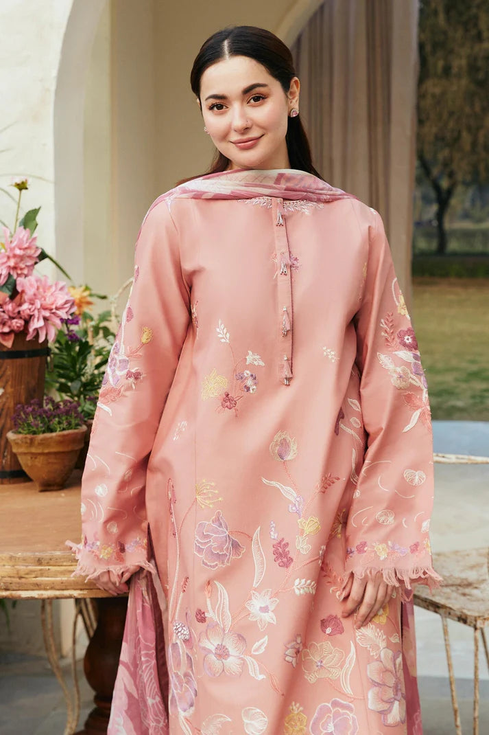 3PCS Dhanak- Embroidered Shirt with Digital Printed Wool Shawl Winter Collection ULM-3188