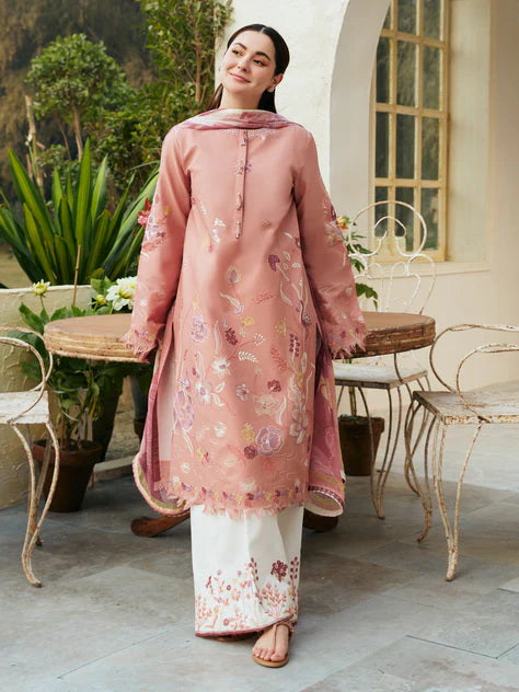 3PCS Dhanak- Embroidered Shirt with Digital Printed Wool Shawl Winter Collection ULM-3188