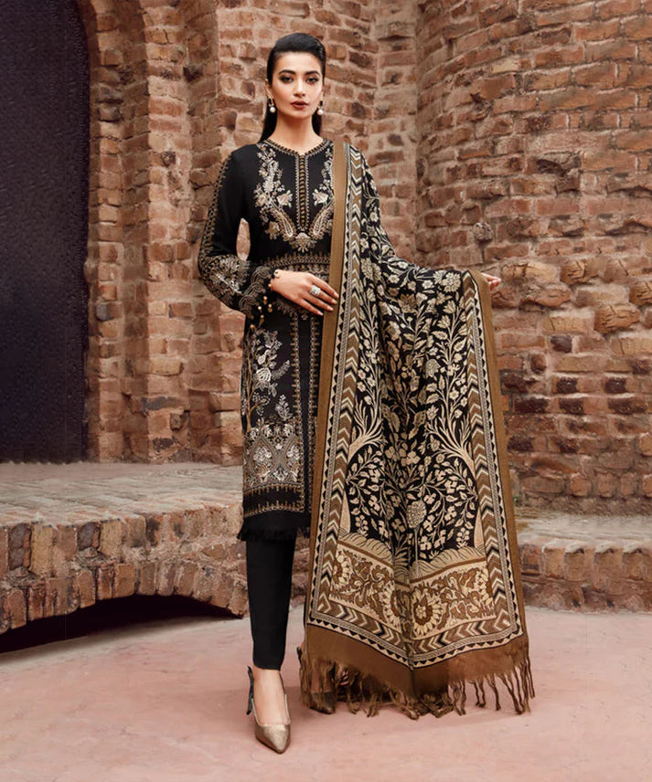 3PCS Embroidered Shirt with Digital Printed Jacquard Dupatta Lawn Collection ULM-1171